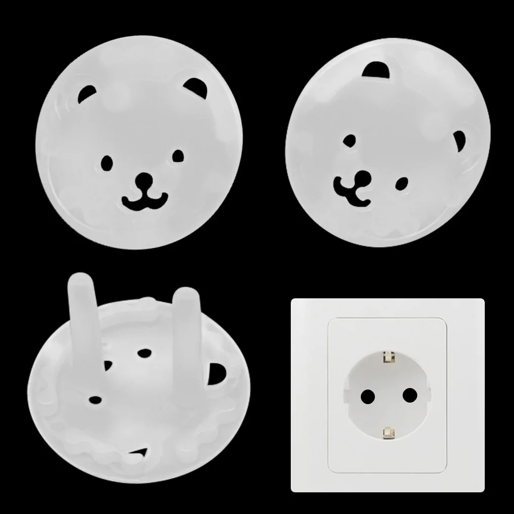10PCS EU Power Socket Covers Home Power Outlet Kids Child Safety Transparent Plastic Anti Electric Shock Plugs Protector Cover