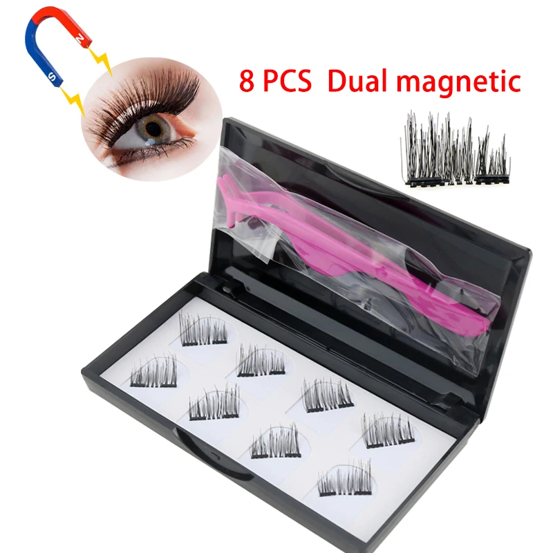 

Fashion Magnetic Eyelashes Reusable 3D False Eyelashes Eyes Makeup Lashes Tweezers Set No Glue Needed Cosmetics Eye Decoration