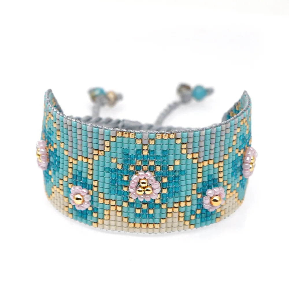 

XUXI Japan Rice Beads Multi-layer Folded Bracelet Fashion Tassel Suit Weaving Light Luxury Plum Blossom Inlaid Zircon SS044