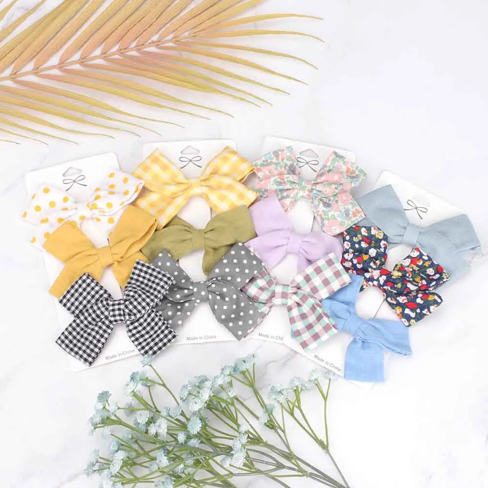 

2/3/4/5 Pcs/Set Baby Hair Bow Clips Flower Lattice Bows Kids Girl Hairpins Dot Children Clip Barrettes Baby Hair Accessories