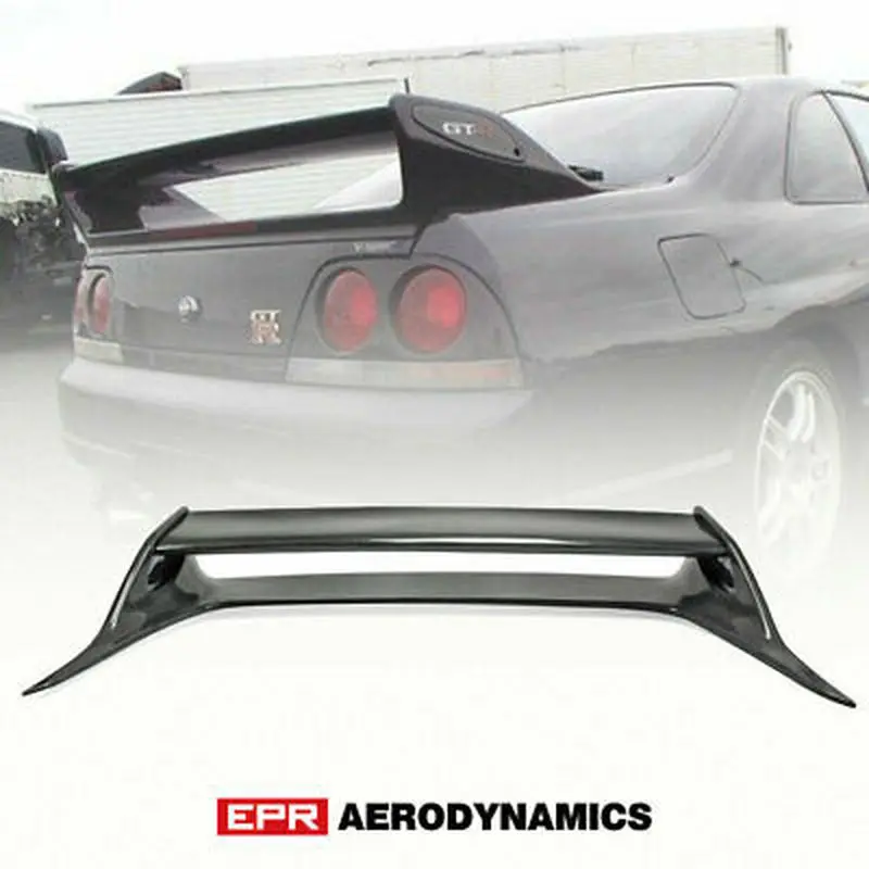 

Carbon Fiber Black Glossy Finished Rear Spoiler Wing For Nissan R33 Skyline GTR OE Style Car Exterior accessories Body kits