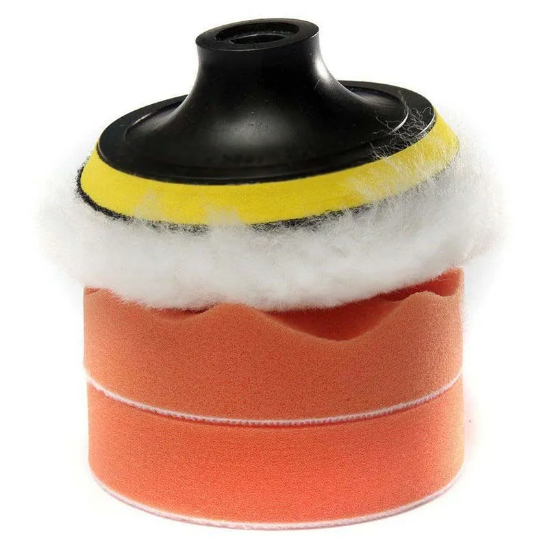 

5PCS 4 Car Polishing Sponge Foam Pad Buffing Wax Polisher Kit + Drill Adapter