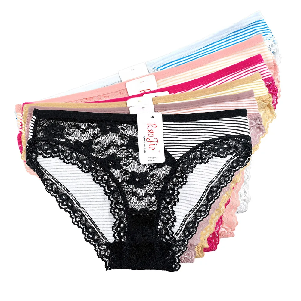 5pcs New Woman Panties Ladies Underwear Sexy Lace Plus Pantyhose Low Rise Cotton Briefs Intimates Hot Sale