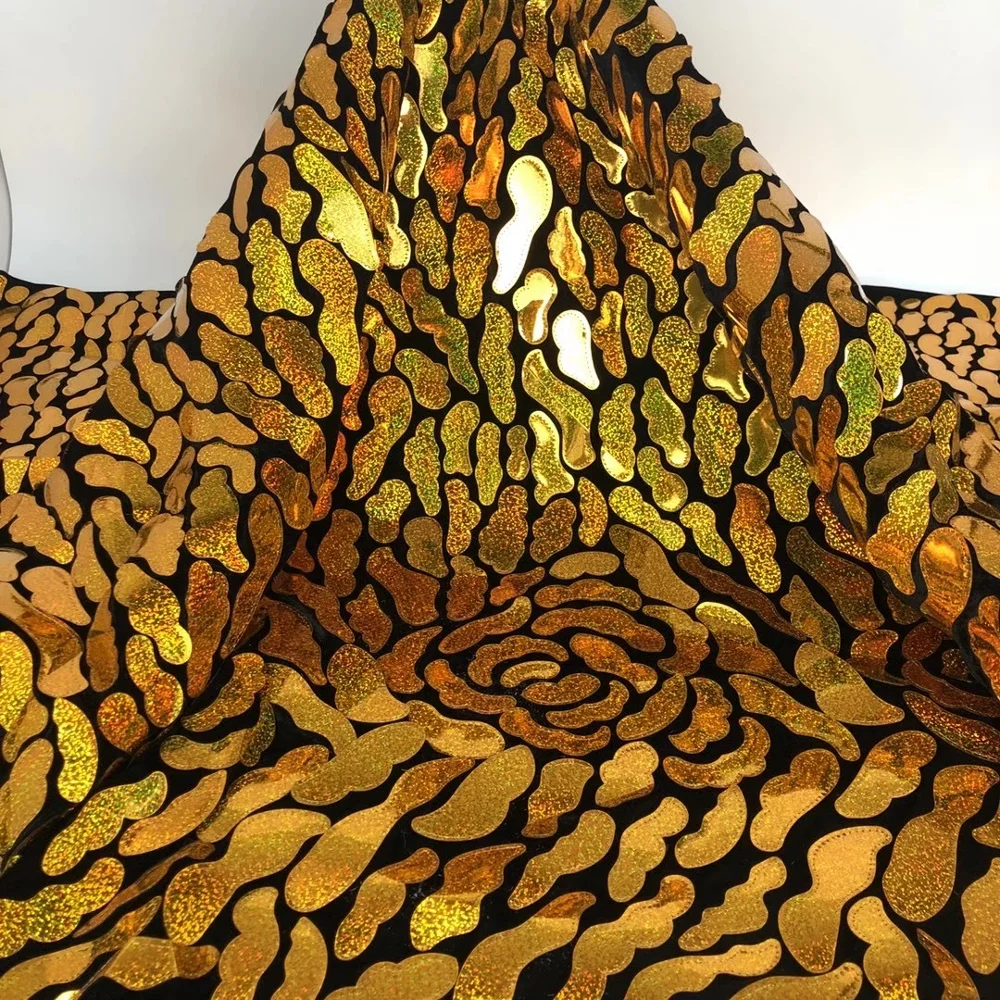 

2020 African Velvet Lace Fabric fashion African Gold Leather Velvet Lace fabric French Tulle Net Lace fabric for Wedding Party