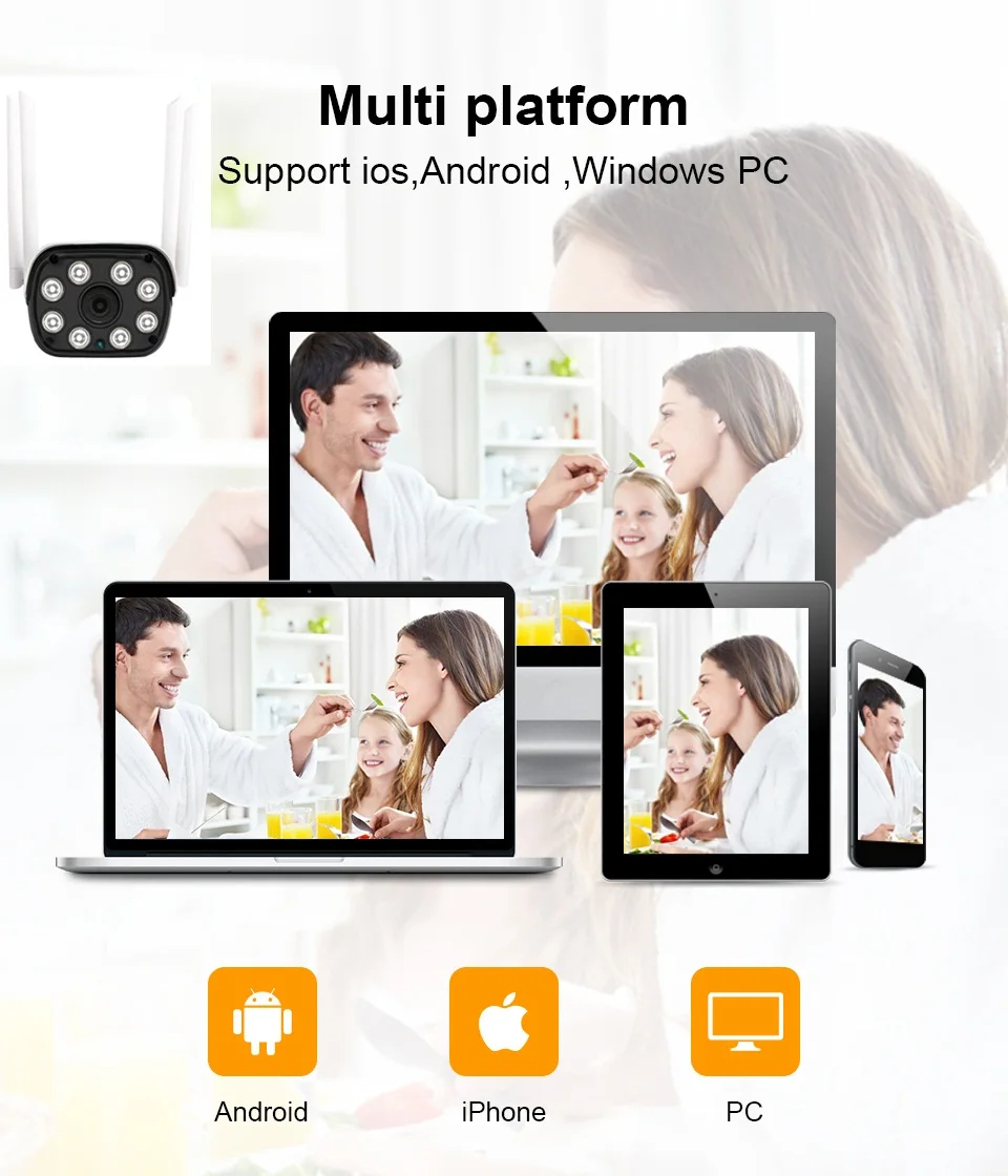 Умная беспроводная камера WiFi сеть может быть подключена к мобильному телефону