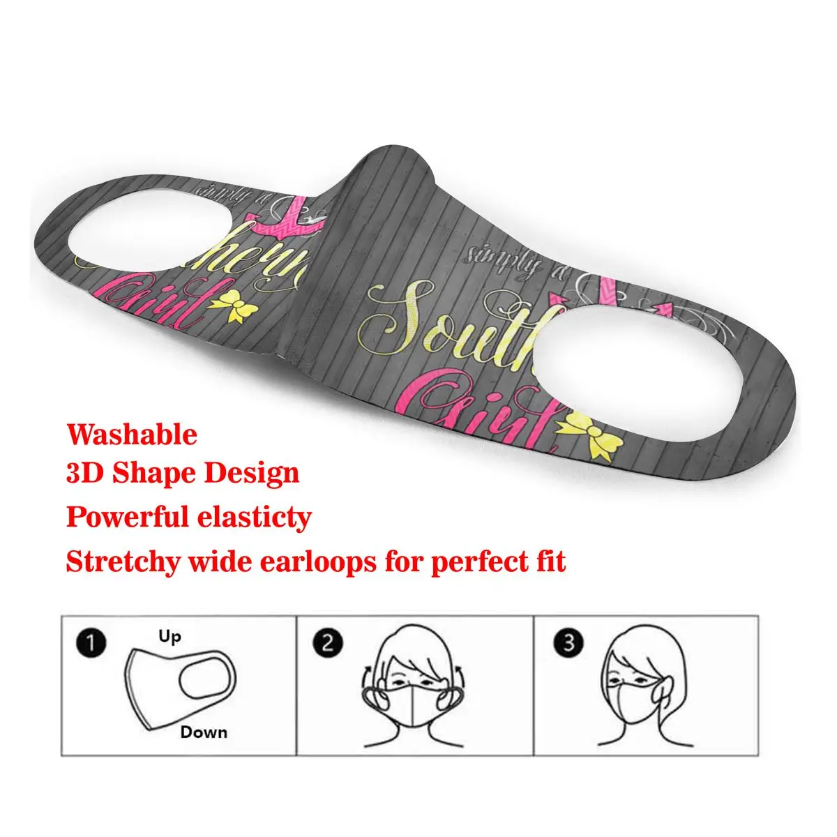 

Dust Mask Vintage Girl Anchor Camo Mouth Face Mask for Adult Kids Windproof Washable Reusable