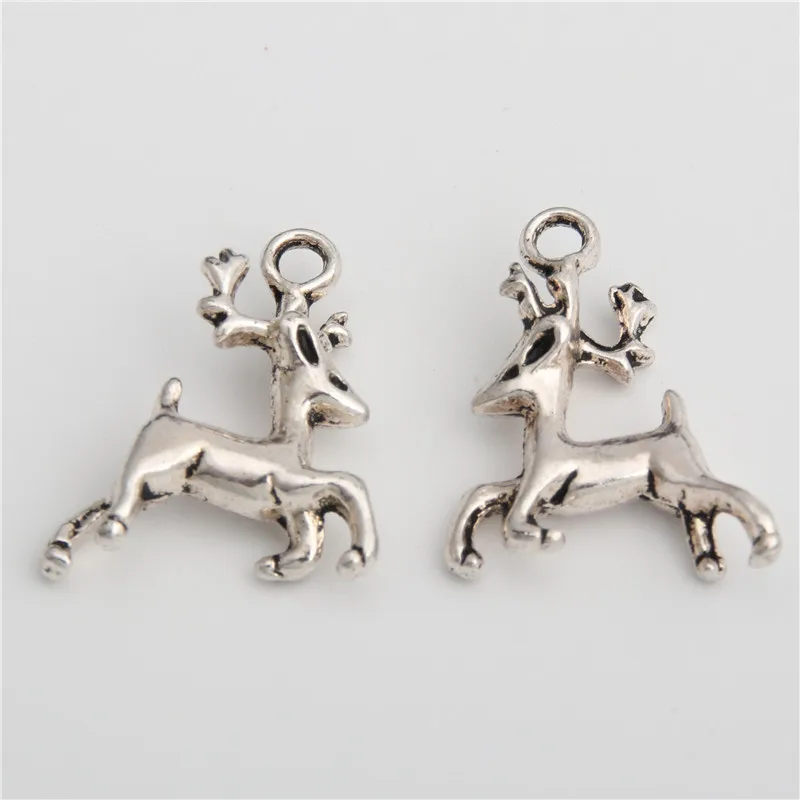 25 шт. Подвески Sika Рождественский олень серебряный цвет кулон для