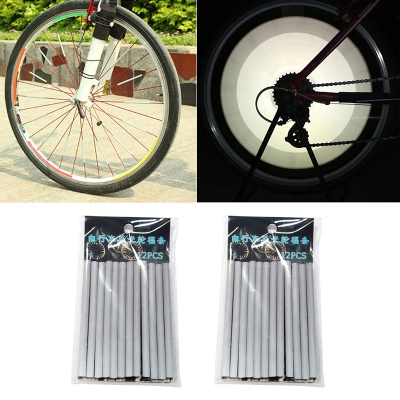 

2021 New 24pcs Reflective Mount Clip Tube Bike Night Reflective Stick MTB Fluorescent Spoke Stick Personality Reflective Stick