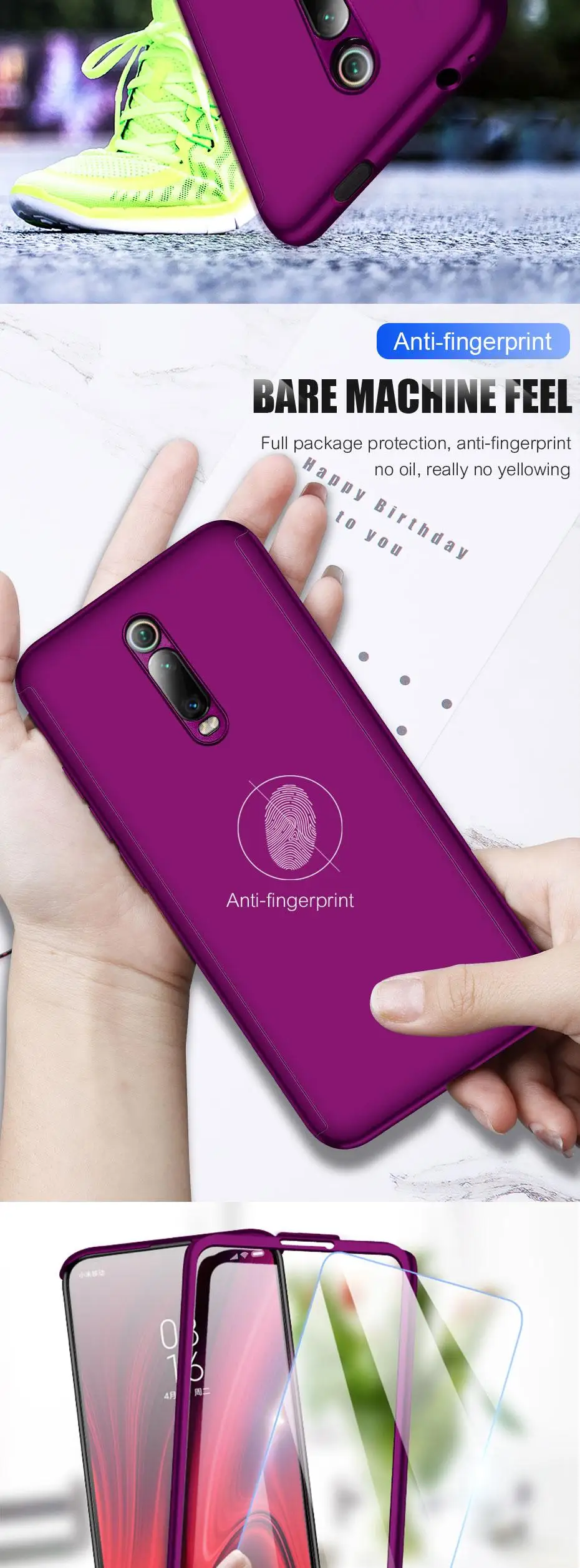 Роскошные 360 Полное покрытие противоударный чехол для Xiaomi CC9E 9X 9SE F1 Mi9 Mi8 Redmi K20Pro 4X 4XPro 6A 6PRO Note 7 6 5 F1 крышка с Стекло