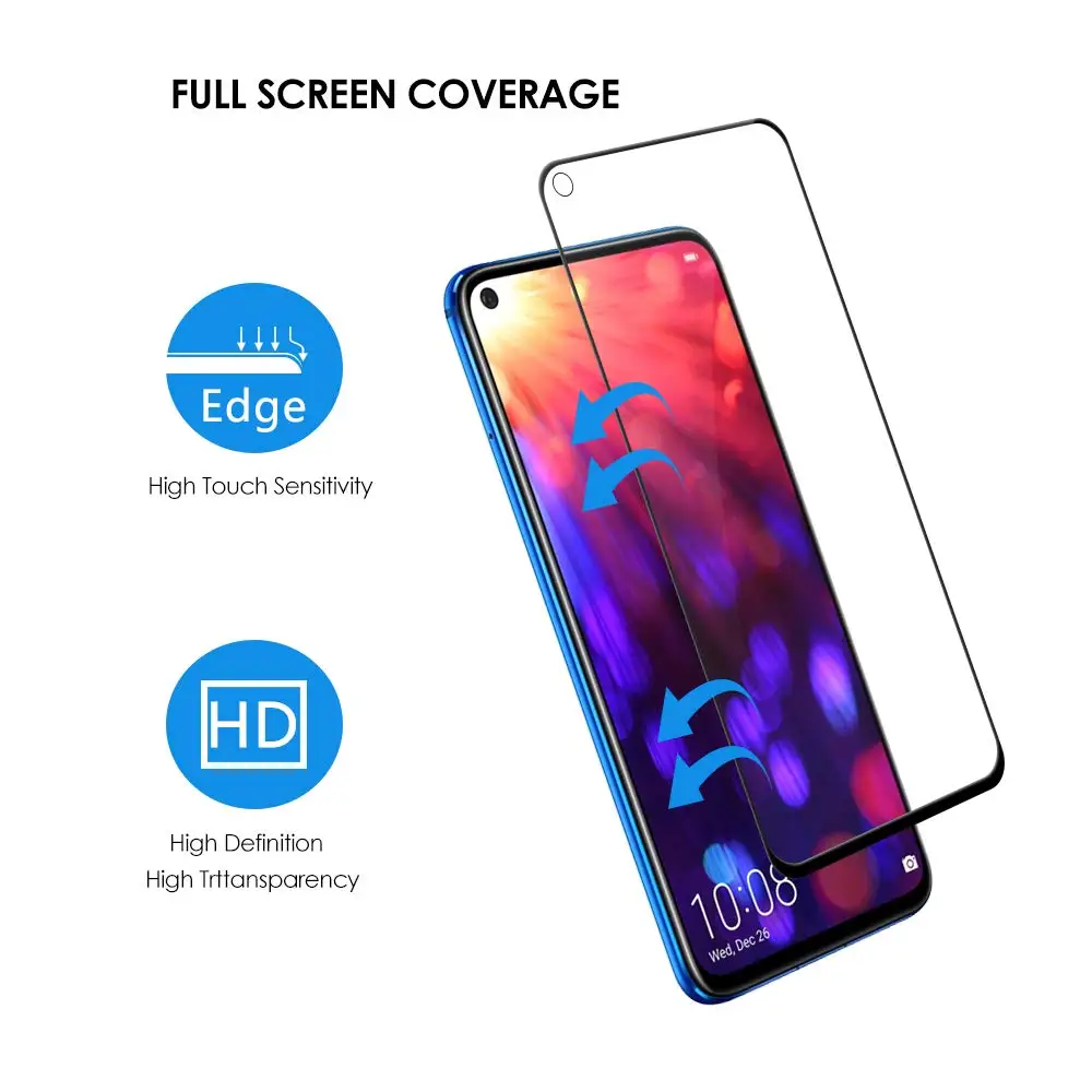 9H 2.5D Полное покрытие экрана протектор для HuaWei View 8 9 10 20 Play закаленное стекло V8 V10 V20