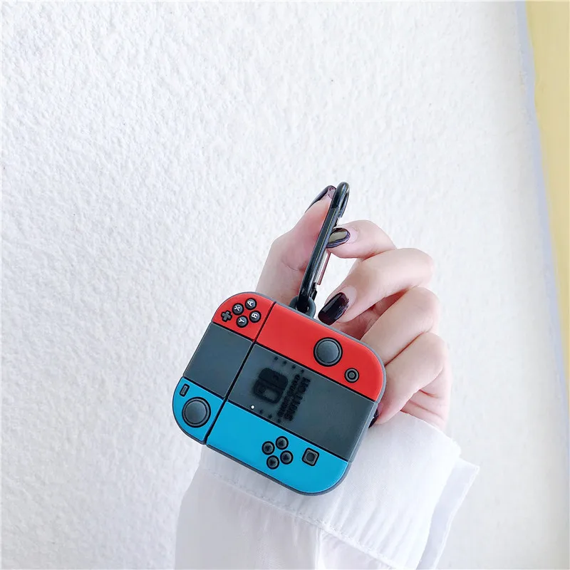 3D Cute Cartoon Game Player Boy Wireless Bluetooth Headphone Silicone Coque Case For Apple Airpods 1/2 Earphone Protective Case