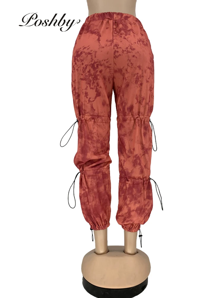 

Poshby Velvet Casual Street Sporty Workout Outfits Women Pink Frenal Pleated Loose Stacked Drawstring Trousers Wide Leg Pants