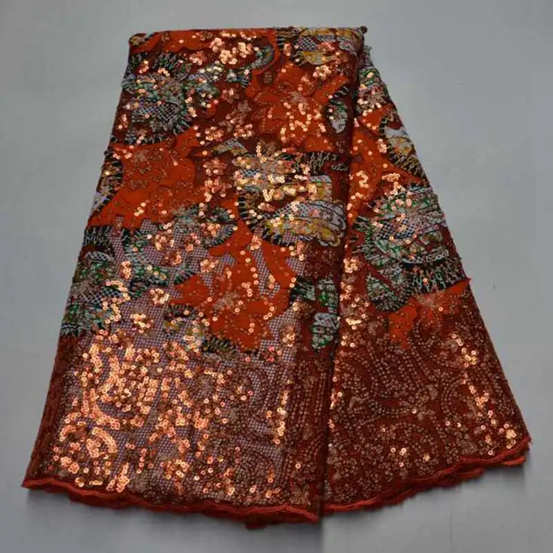 

2021 New Arrival Designs Net+Sequins+Wax African Fabric AG6380