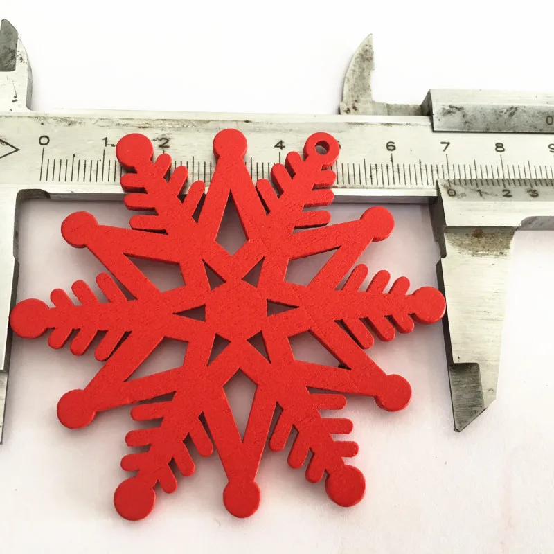 10pcs-11-red-snow2 10 шт. Рождественская елка деревянные украшения Рождественские украшения для дома Navidad деревянные подвесные Подвески Noel Декор год подарки - Цвет: 10pcs-11-red-snow2