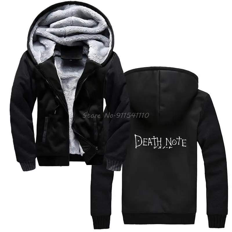 

Death Note Logo hoodie Casual Men Winter Thicken Hooded Hoodies Sweatshirt Streetwear