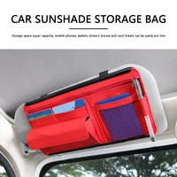 hot sale car auto sun visor organizer storage bag bill pen card holder sunglasses case outdoor parts personal car accessories