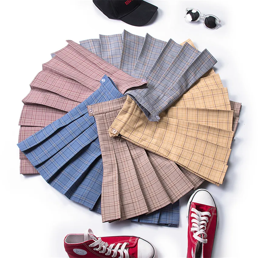 Женская юбка в шотландскую клетку с завышенной талией | одежда