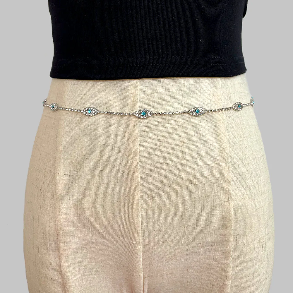 Цепочка на талию женская с кристаллами пикантное Ювелирное Украшение для тела