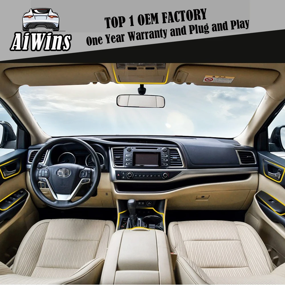 

Aiwins Car Styling For Toyota Highlander 2015-2019 Stainless Steel Interior Modification Full Set of Automobile Modeling