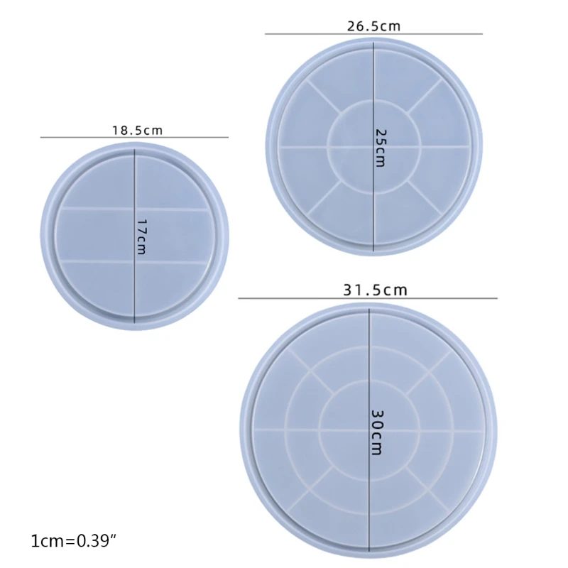 

1 Pc Round Tray Epoxy Resin Mold Fruit Plate Board Coaster Silicone Mould DIY Crafts Ornaments Home Decorations Casting Tools