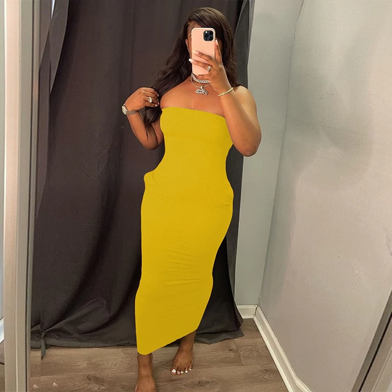 

Облегающее платье-макси без бретелек, летняя одежда с открытой спиной для женщин, сексуальная одежда для ночного клуба, одежда для отпуска, ...