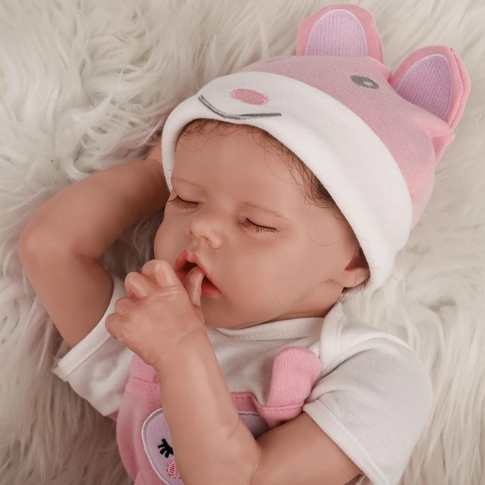 

17 Inch Cloth Body Newborn Baby Doll Twins A Rebirth Infant Doll Sleeping Babe Doll Reborn Baby Girl Dolls Toy