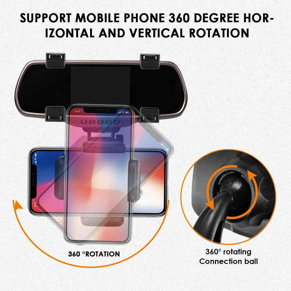 FORNORM Автомобильный держатель для телефона на магните регулируемое зеркало