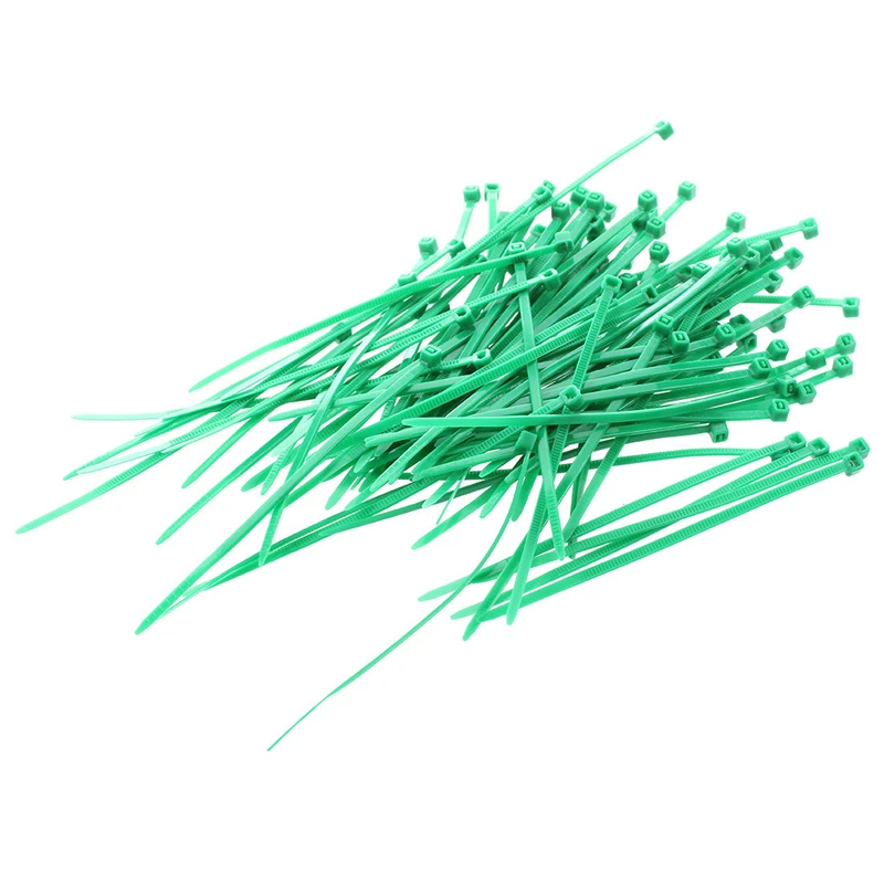 100 шт. зеленый пластиковый кабель с застежкой молнией 3x100 мм|Кабельные стяжки| |