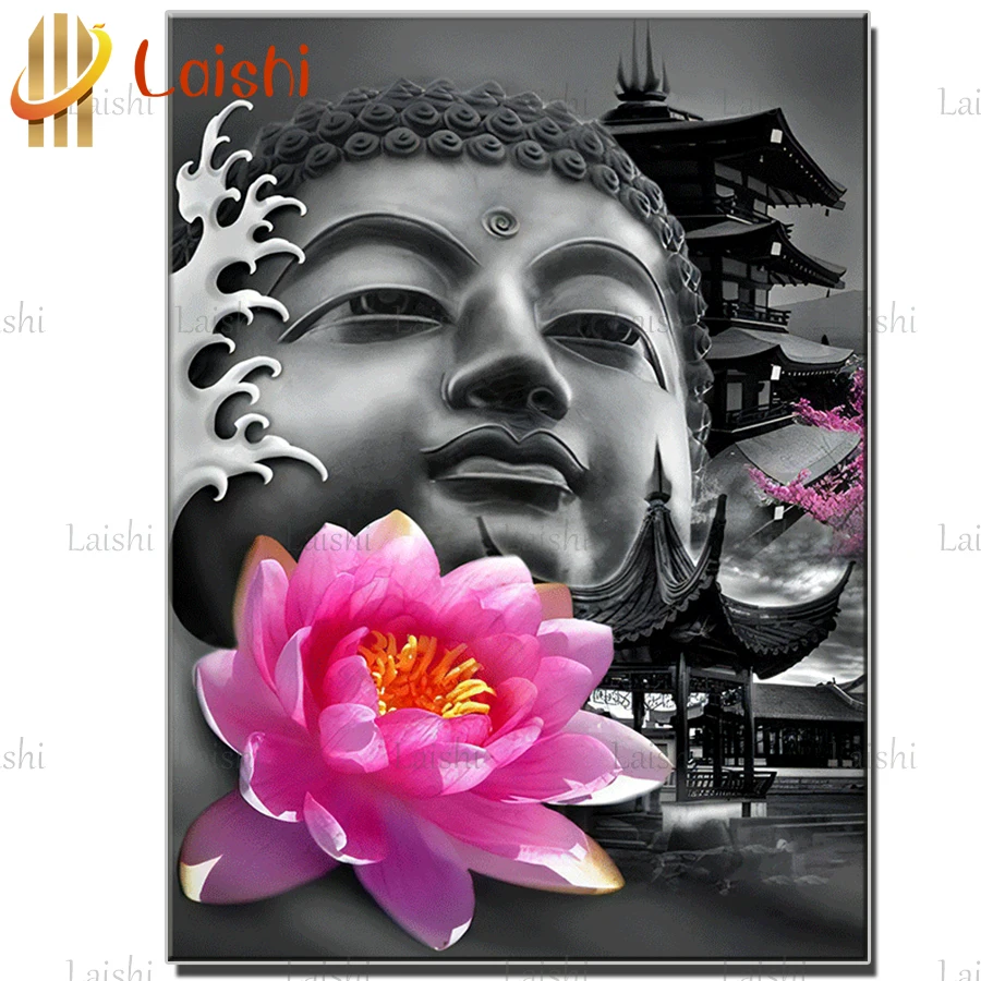 

5d Diy Diamond Painting Religious Icon Buddha Mosaic Portrait Zen Buddha Home Decor Embroidery Mosaic Lotus Religion Diamond Art