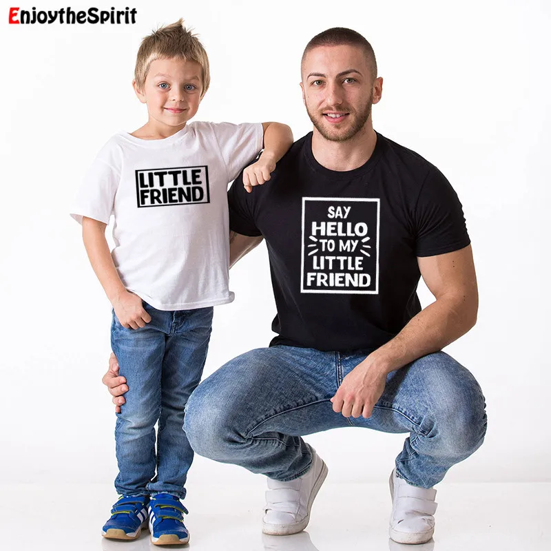 Enjoythespirit/футболки для всей семьи с надписью Hello To My Little Friend летняя повседневная