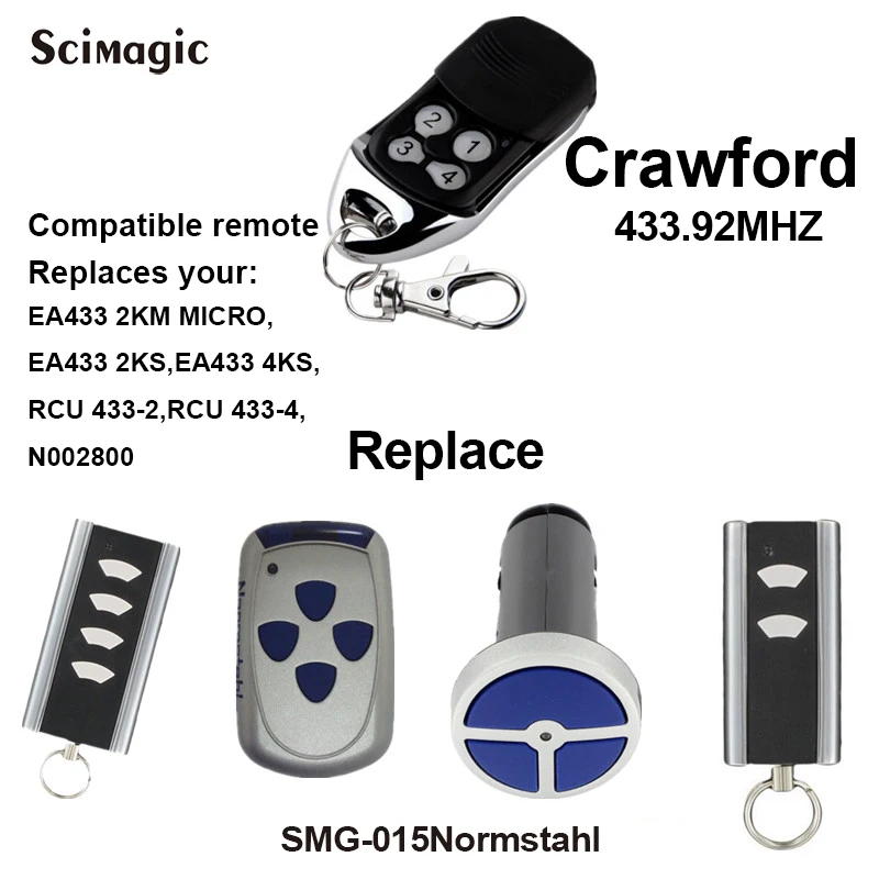 

3 шт. для Crawford EA433 2KM MICRO/EA433 2KS EA433 4KS/RCU 433-2 433-4 N002800 пульт дистанционного управления гаражной дверью с изменяющимся кодом 433,92 МГц