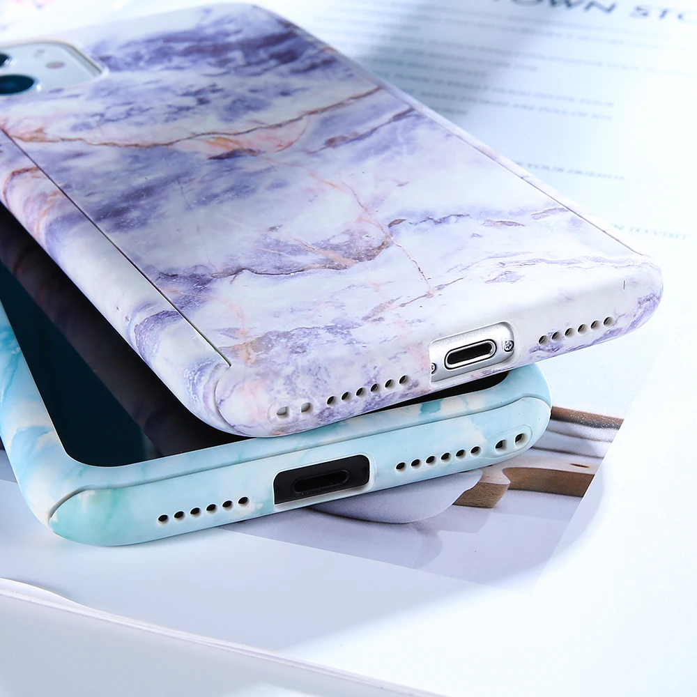 KISSCASE Marble Case for iPhone 7 8 Plus XS MAX X XR Coque Full Protective PC 11 Pro Max Cover Fundas |