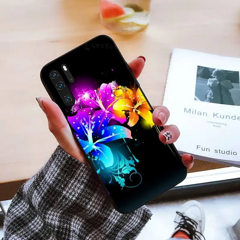 

Colorful Lilies butterfly Phone Case For Huawei honor Mate P 9 10 20 30 40 Pro 10i 7 8 a x Lite nova 5t