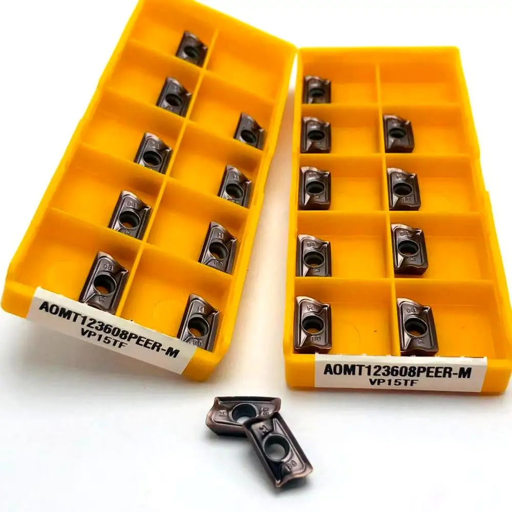 Твердосплавные вставки AOMT123608 одноранговый M VP15TF механические фрезерные вставки с ЧПУ AOMT123608 части станка с ЧПУ фрезерный станок токарный резак
