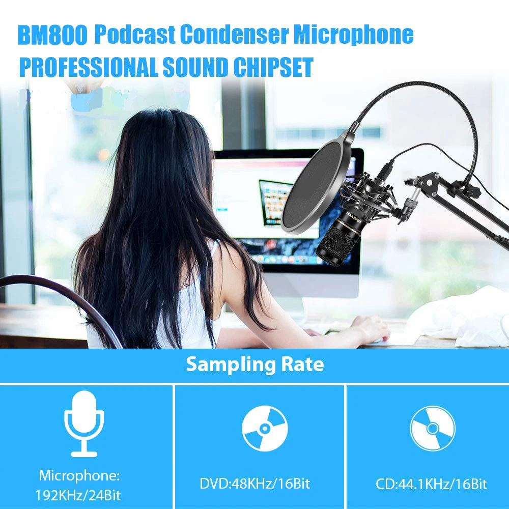 ZINGYOU BM 800 Studio Microphone Multifunctional Wired Cardioid Mic For Sound Recording Professional Condenser bm800 Microphone