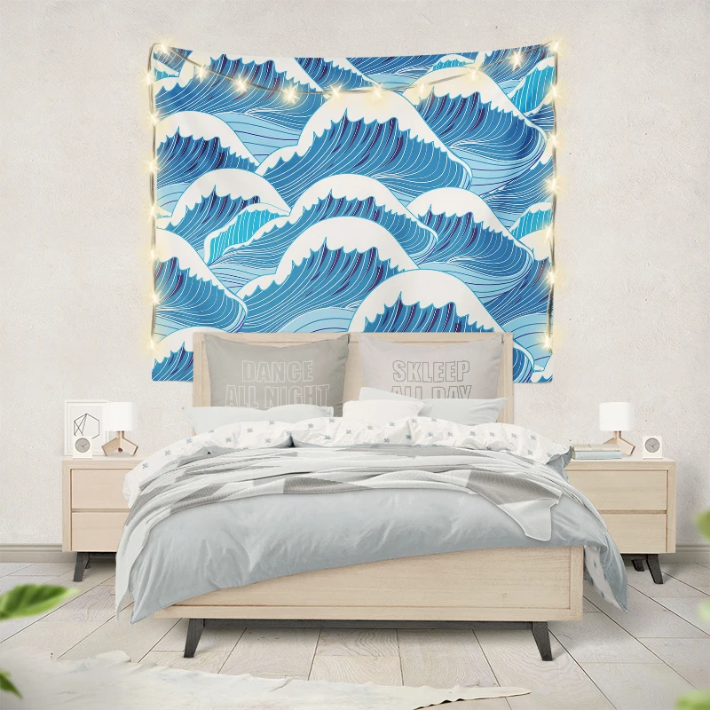 Japanese Crane Printed Tapestry Whale Arowana Deer Snake Totem Wall Hanging Tapestries Boho Bedspread Blanket Decor | Дом и сад