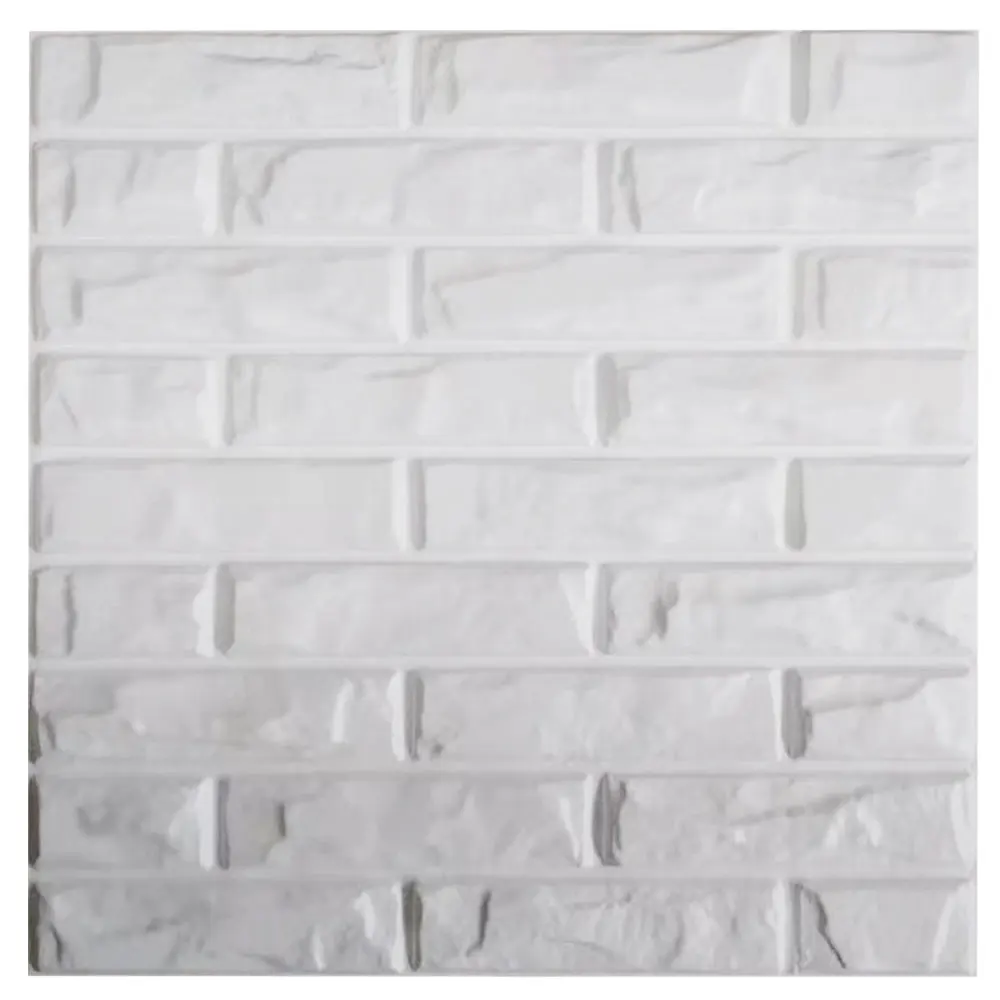 PVC 3D Refined Wall Panels Textured Wall Tiles Interior Exterior White Brick Shape Wall Decors 48 Pack - Цвет: A06036-4