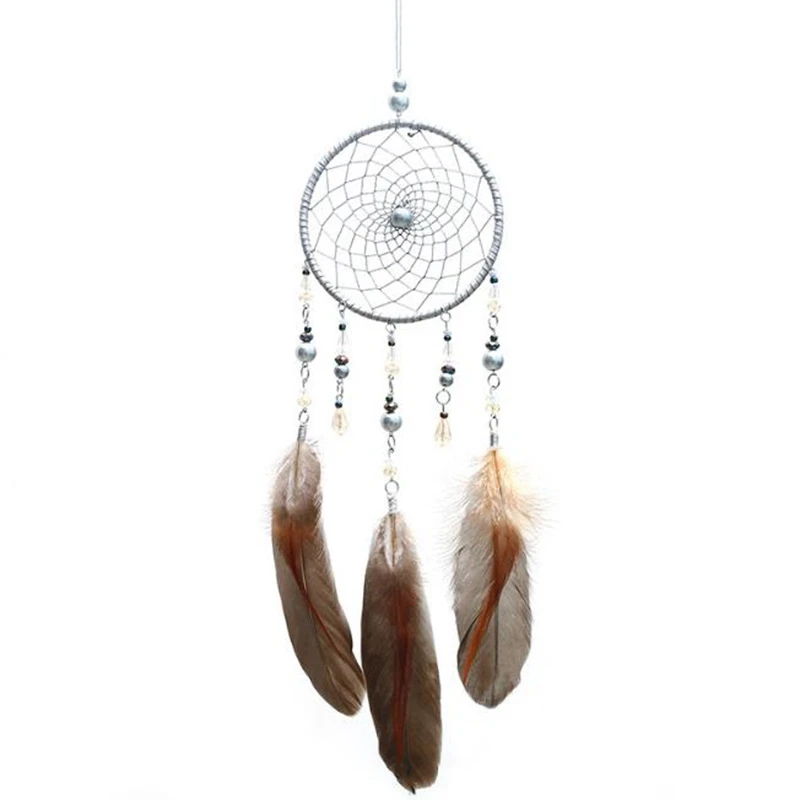 

AT69-Ловец снов ручной работы сети с перьями на стену висящий мечтатель ремесло, подарок на Рождество, украшение для Home-58Cm