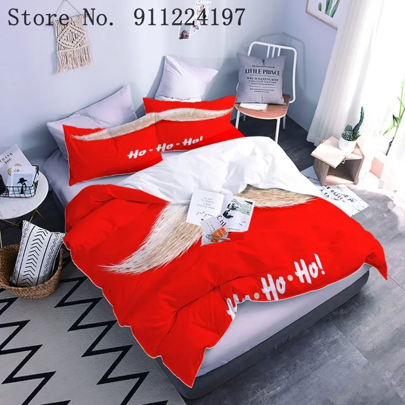 Санта Клаус печати пуховое одеяло покрывало стеганное ватное комплект из 3
