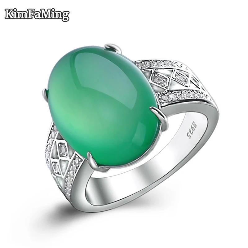 

Good Quality Fine Men Silver Chaledony Jewelry Rings Aniversary Gift OPR164