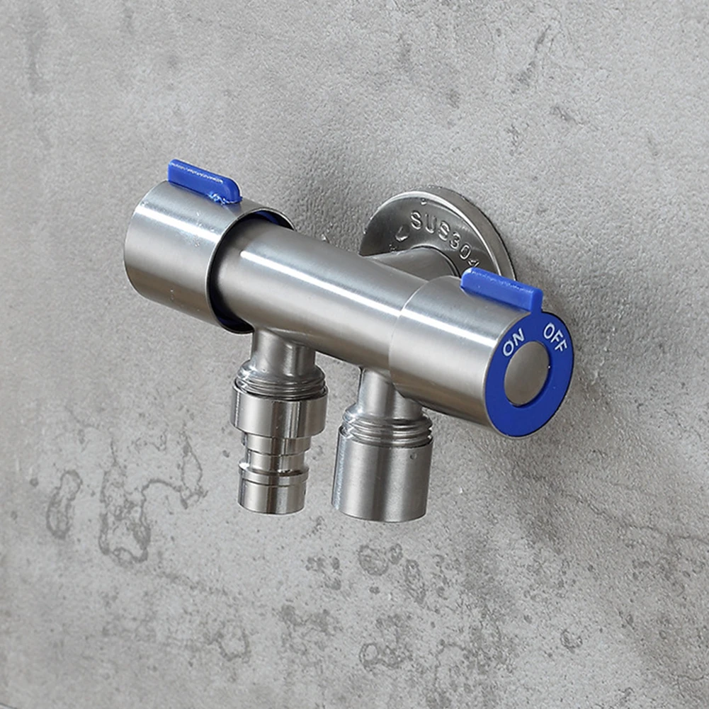 

With Double Switch 1 In 2 Out Kitchen Bathroom Multifunctional Sink Toilet Stainless Steel 3 Way Separator Faucet Diverter Valve