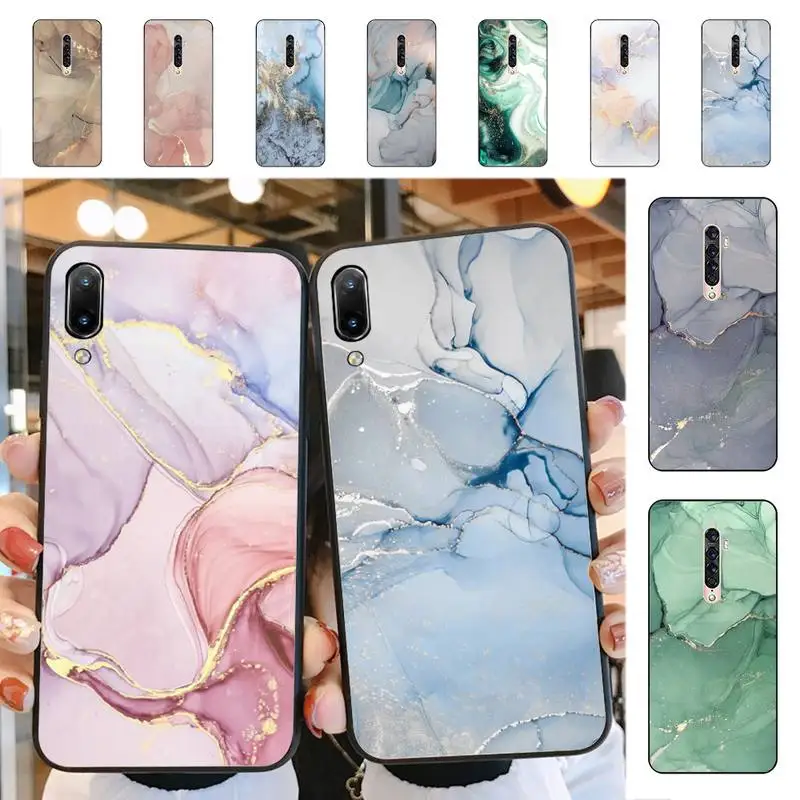 

YNDFCNB Marble Art Fashion Phone Case for Vivo Y91C Y11 17 19 17 67 81 Oppo A9 2020 Realme c3