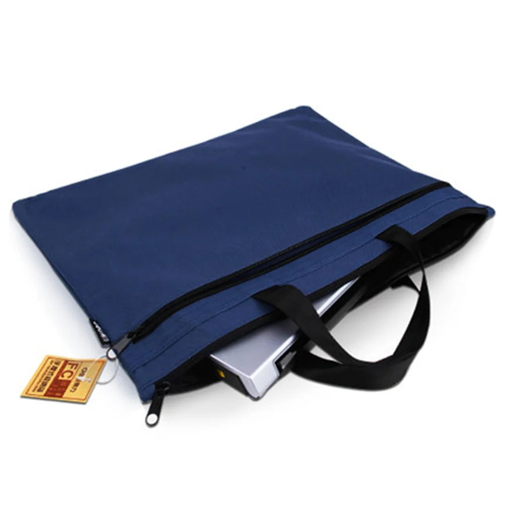 

A4 Size Zipper Briefcase Document File Holder Organizer Office Canvas Tote Bag