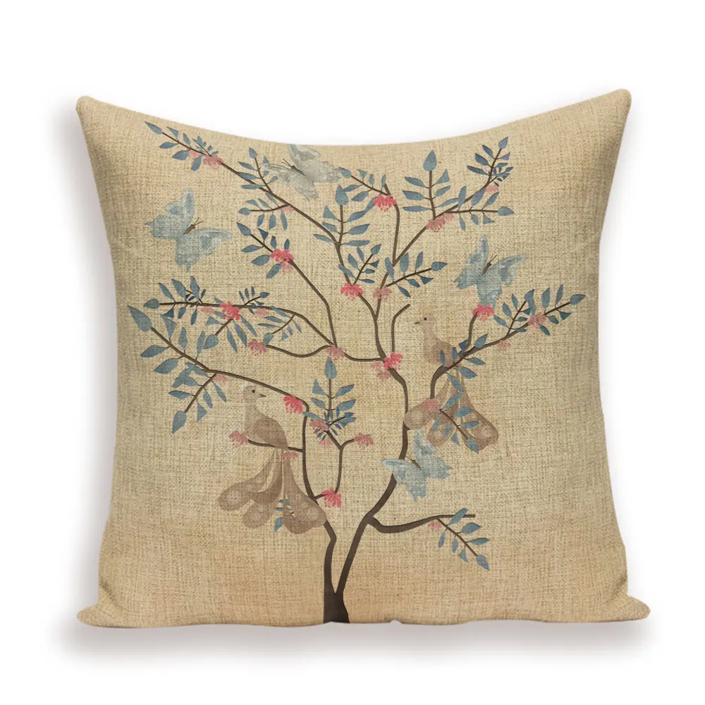 Винтажный чехол подушки с рисунком цветов года цветочные украшения декоративный