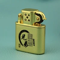 chinese character brothers pattern retro creative pure copper kerosene lighter smoking accessories for weed gadgets for men