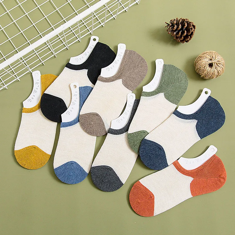 

10 pairs Spring Summer Thin Mesh Breathable Women Boat Socks Solid Color Shallow Mouth Invisible Socks No Show Slipper Sock