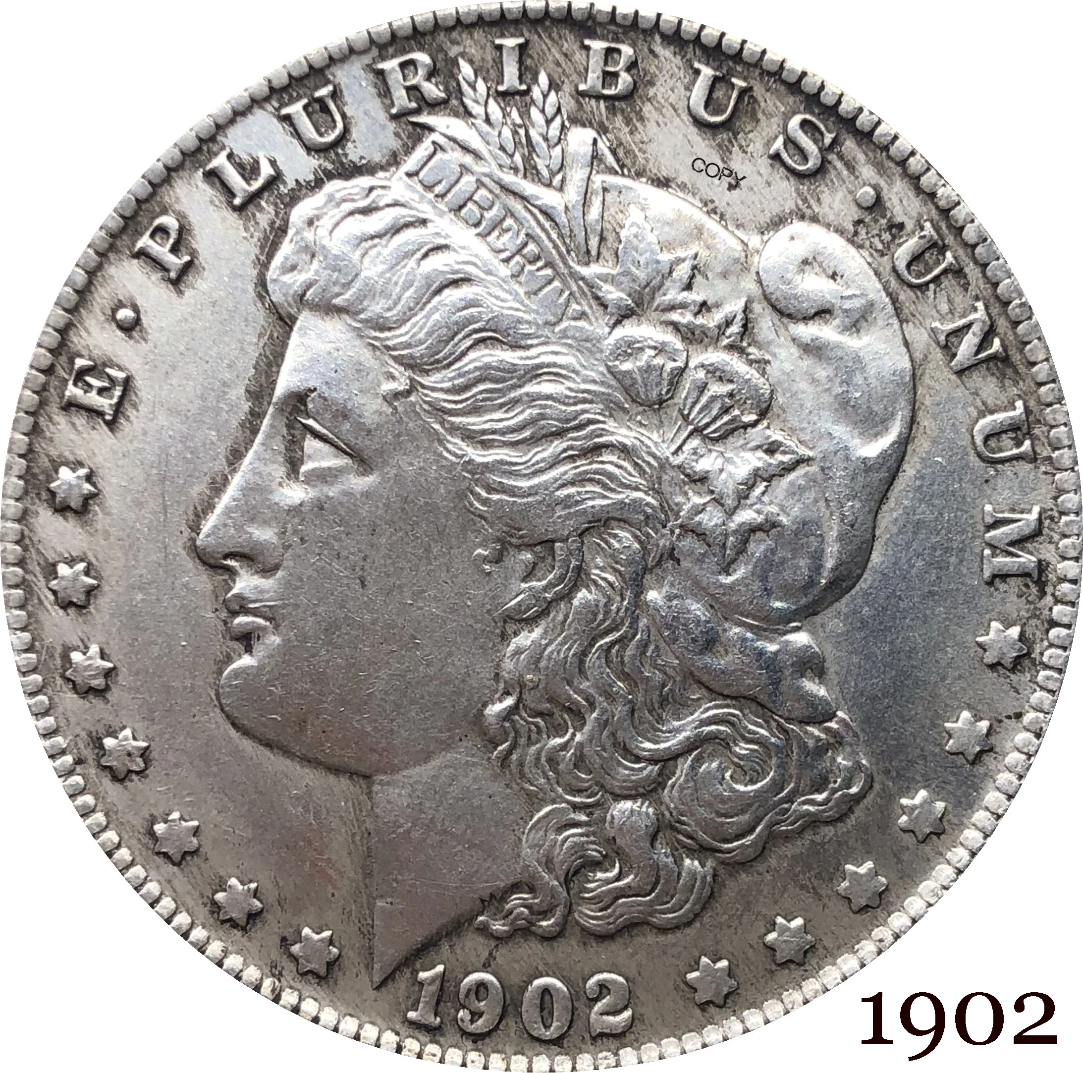 

Соединенные Штаты Америки 1902 Морган один доллар США Монета свобода мельница Посеребренная в Бог мы доверяем копия монеты