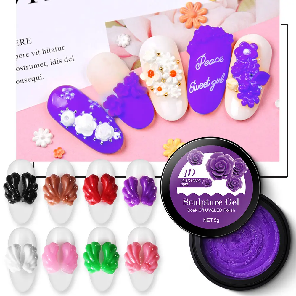 Modelones 4D резной Гель лак для ногтей замачиваемый долговечный самостоятельного