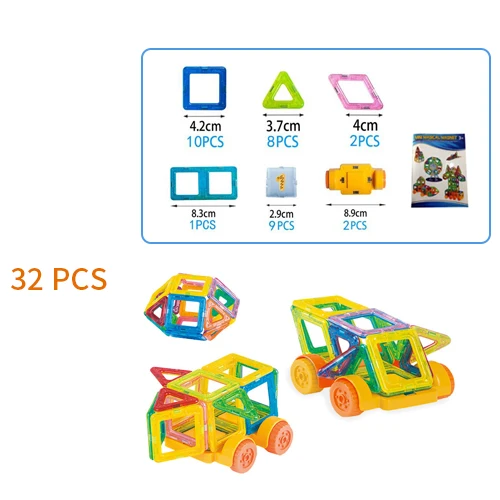 mini 32pcs set 128 шт./184 шт./компл. Творческий магнитная игрушка дизайн блоки детские развивающие интеллект магнитные игрушки палка любимый подарок блок игрушка - Цвет: mini 32pcs set