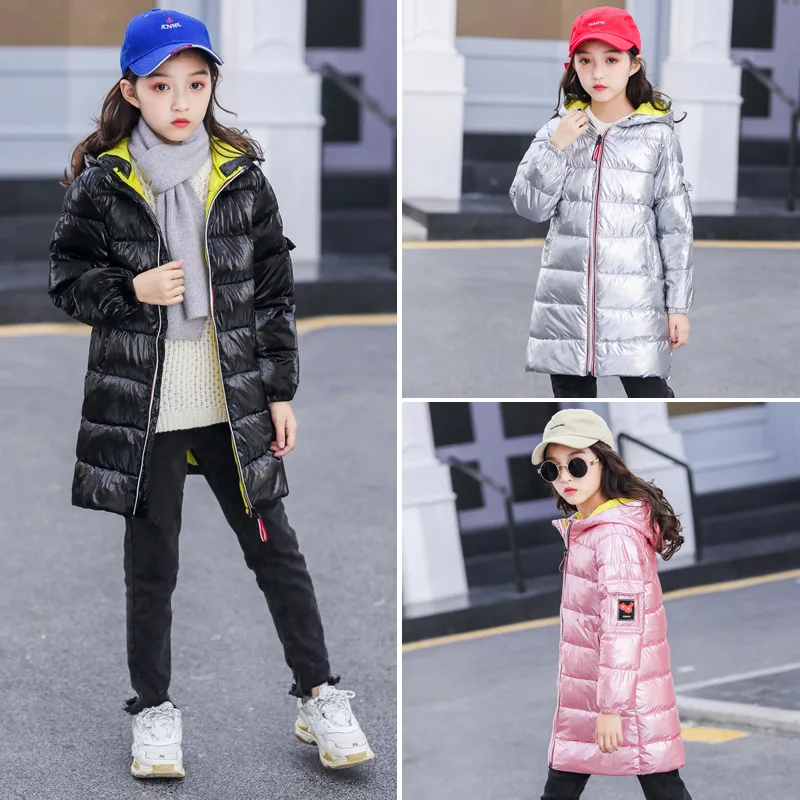 2019 г. осенне зимние куртки с хлопковой подкладкой для девочек Детская светящаяся